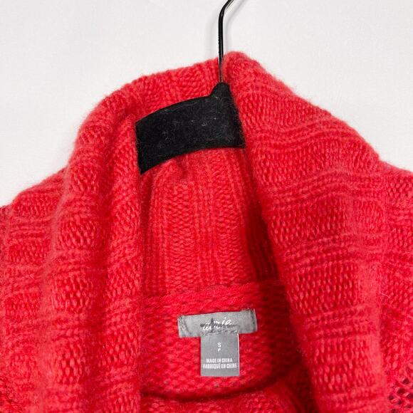Aerie Fair Isle Wool Blend Turtleneck Sweater Cream Red Small S Cozy Lounge - Picture 9 of 12